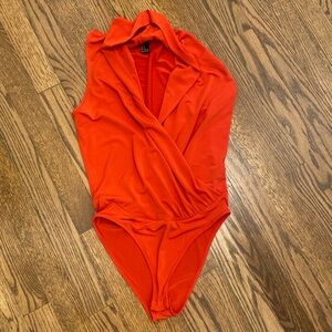 Draped front bodysuit